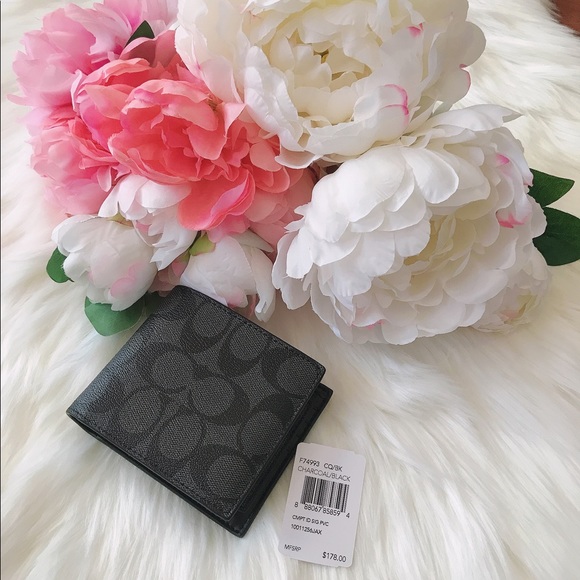 Coach Men’s Compact ID Signature wallet F74993 - Picture 4 of 11